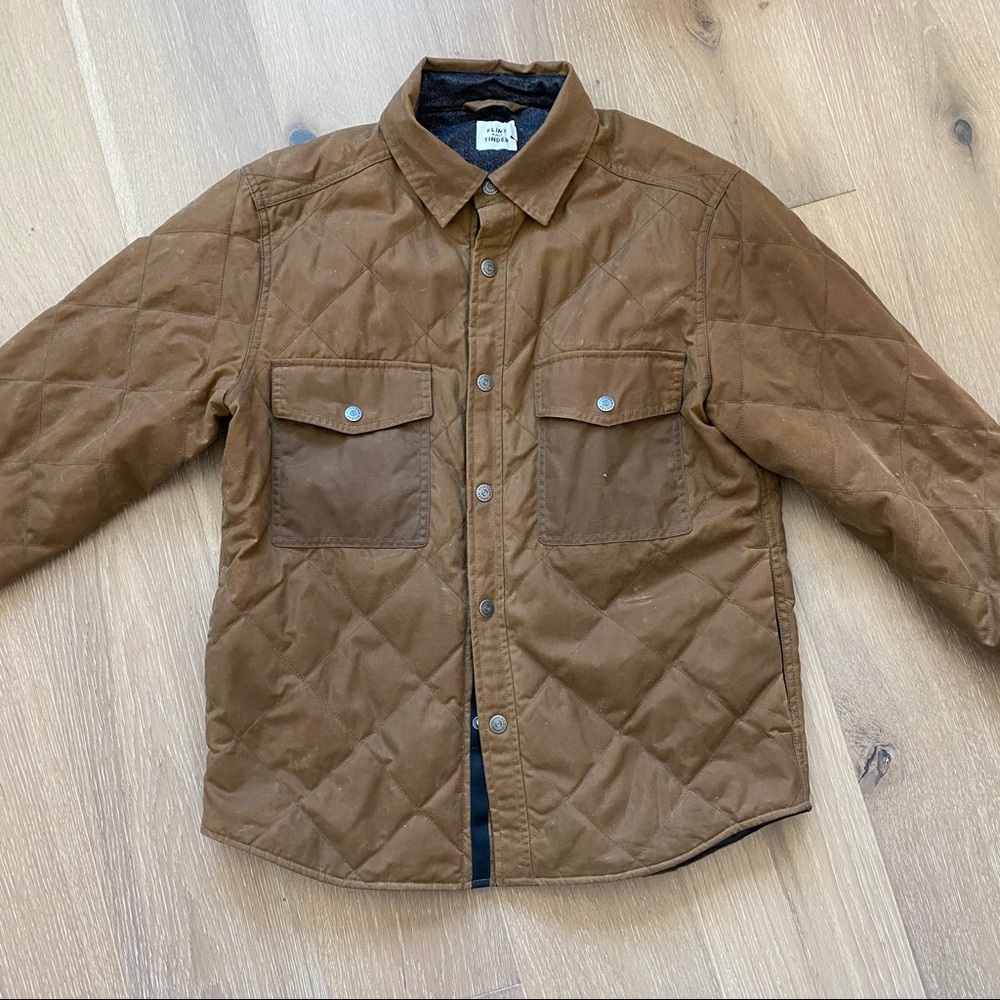 Flannel-lined Waxed Trucker Jacket Havana Color